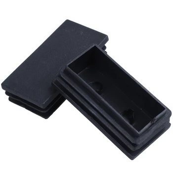 

ABFU-5 Pieces Rectangle Stoppers Tube Blind End Plates 60mm x 30mm Black