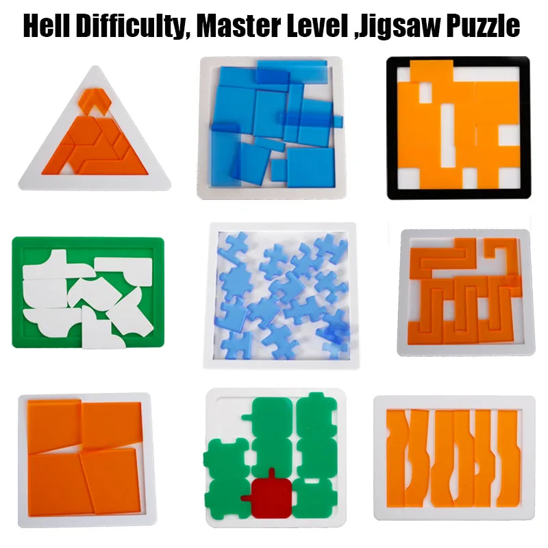 Jigsaw Puzzle 29 Blank Plastic Hard Complex las logic IQ Mind Brain Teaser Shapes games Puzzle Toy For Adults Kids children