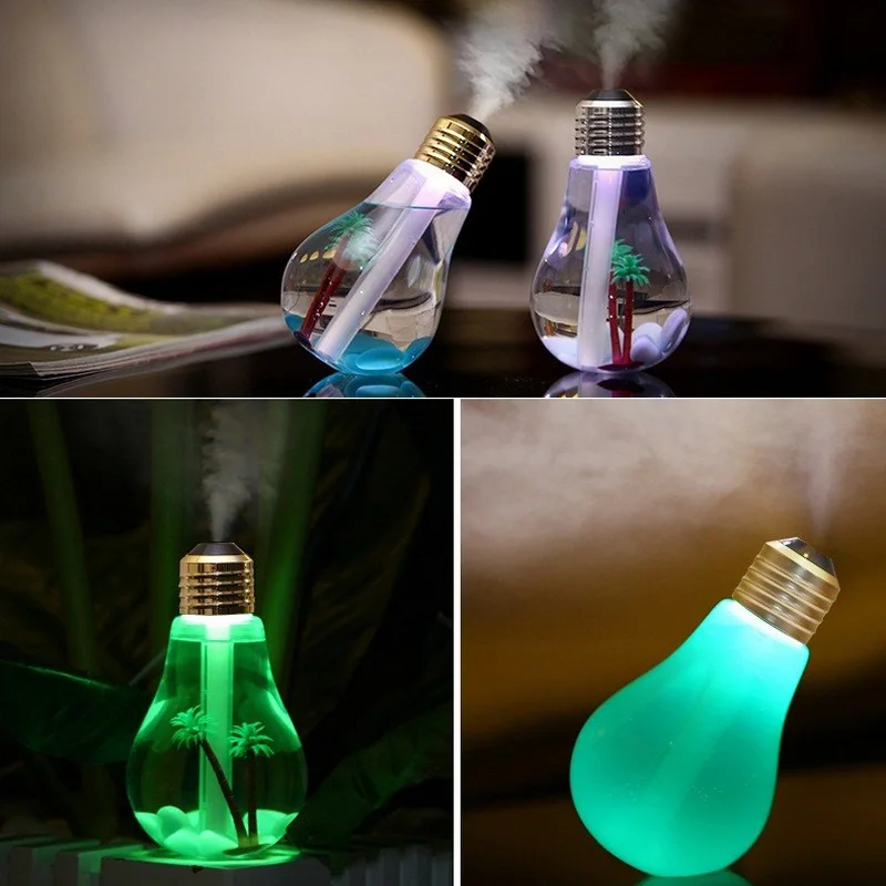 400ml LED Lamp Air Ultrasonic Humidifier Mist Maker with LED Night Light for Home Essential Oil Diffuser Atomizer Air Freshener (8)
