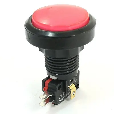 

AC 250V 3-16A SPDT 1NO+1NC Momentary Mushroom Push Button Switch w Red Light