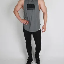 Muscle Dr. Brothers New Style Summer Casual Korean-style Vest Men Sports Fitness Hooded Waistcoat Clothing