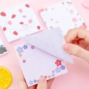 

1 Piece Cute Fruit Flower Strawberry Memo Pad Message Sticky Note Paper Sticker Student Stationary Shool Office Supply