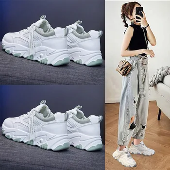 

Dad Shoes Female, Spring 2020) New Breathable Students Sports Shoes Female Korean Wild Increased Female White Shoes