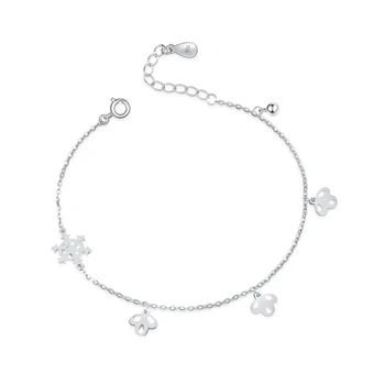 

Girls popular women 925 sterling silver anklet snowflake pendant silver feet summer anklet birthday gift jewelry accessories
