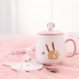 Panda Mug Coffee Breakfast Cup Large Capacity Water Glass Milk Cup Creative Cartoon Ceramic Cup with Lid with Spoon Coffee Cup - Цвет: 480ML