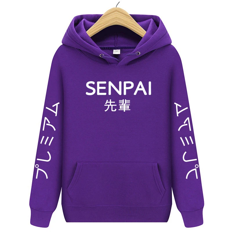 

2020 Fashion japanese streetwear SENPAI Hoodie Sweatshirt Multiple Colour Men Women Hoodies Pullover sudadera hombre