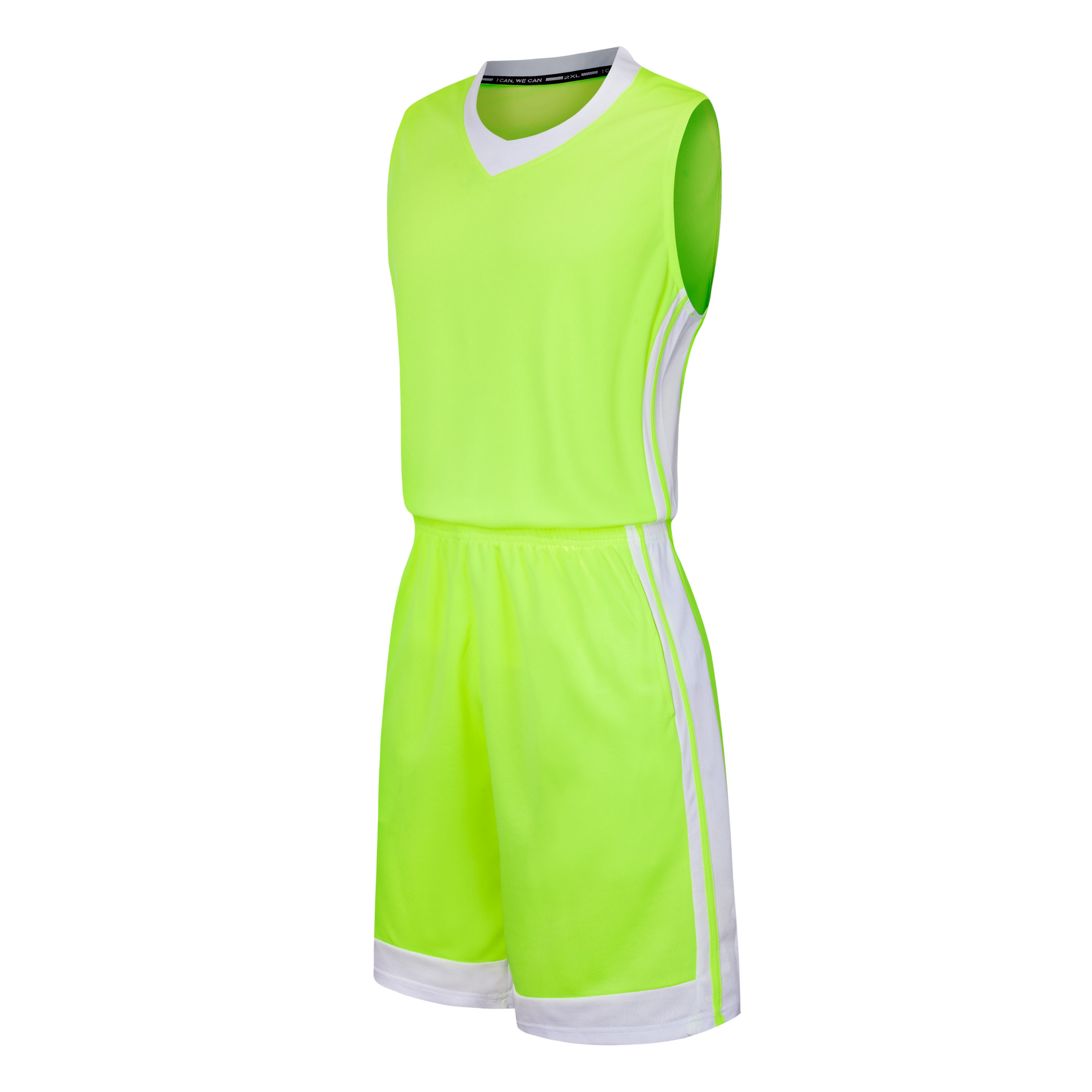 Баскетбольные майки для взрослых, спортивные наборы, дышащие ткани, мужская и женская футболка без рукавов, тренировочная одежда, фитнес-зал, 9 цветов - Цвет: Fluorescent green