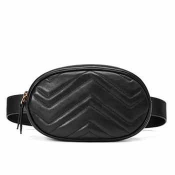 

2019 New lady's Fanny pack Ms pockets fashion High QualityWomen Round Belt Bag Luxury Brand Leather Chest Handbag Beige