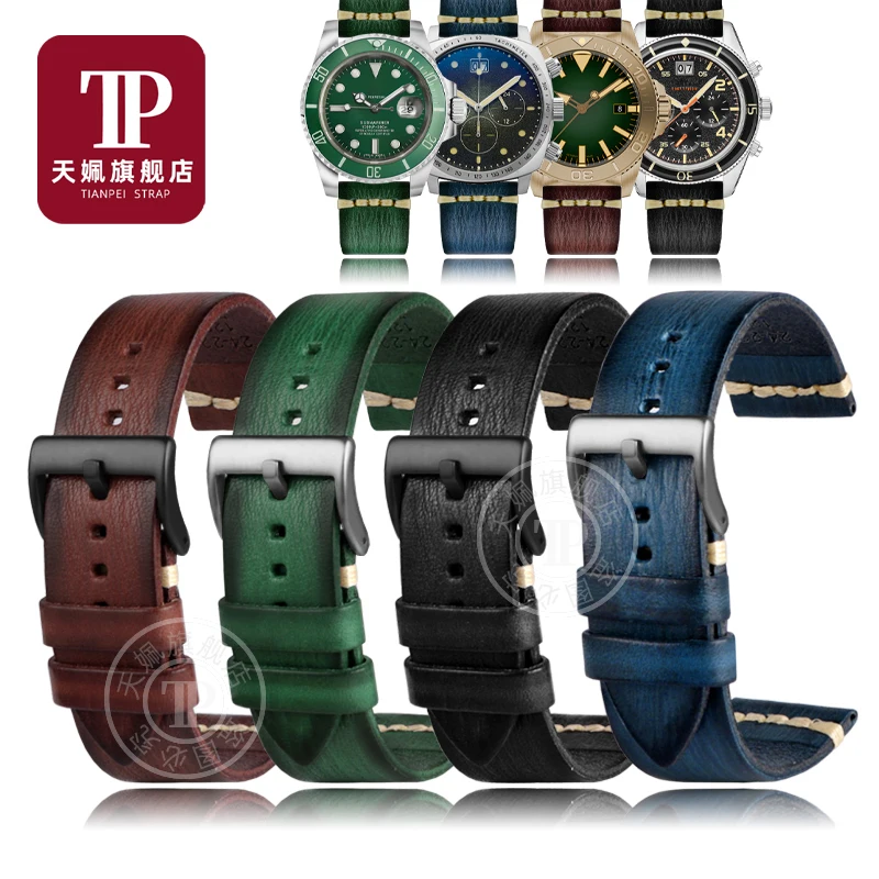 Cinturino Per Orologio Fatto A Mano In Pelle Italiana 20 22 24Mm Cinturino Per Orologio Vintage Per Bracciali Panerai Omega Iwccittadino Casio Seiko