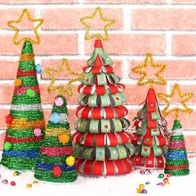 Самодельные поделки Рождественская елка съемные Мини Рождественская елка бумажные украшения для детей декоративные подарки креативные DIY ремесленные игрушки Горячая Распродажа