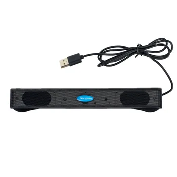 

3.5mm computer long bar stereo speaker mini USB plug and play notebook subwoofer convenient and fast mobile external player