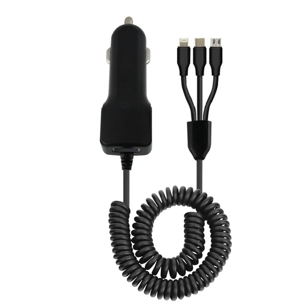 3 In 1 Splitter Car Charger USB Charging Cable LED Indicator 2.1A Fast Charging Charger For Phone IC Control Protection Circuit 3 In 1 Splitter Car Charger USB Charging Cable LED Indicator 2.1A Fast Charging Charger For Phone IC Control Protection Circuit