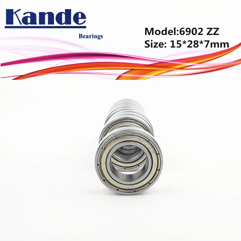 6902zz 10pcs 15x28x7mm Abec-1 6902 Zz Thin Section Deep Groove 6902 ...