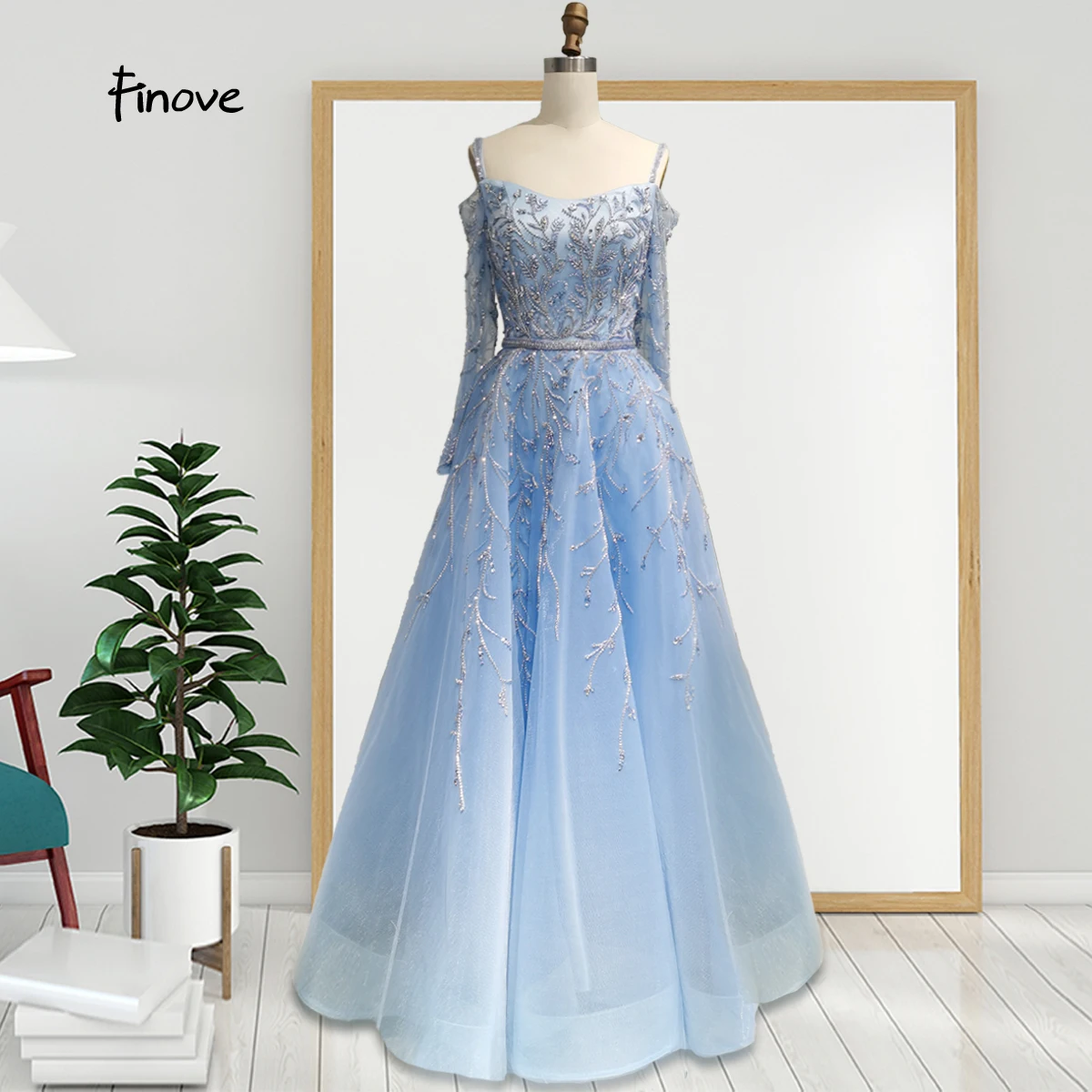 light blue a line dress