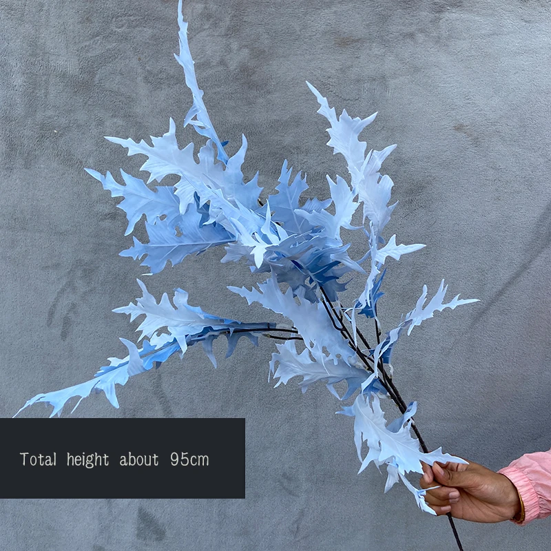 JAROWN Royal Blue Dark Blue Flowers Plant Leaf Material Artificial Flower Row DIY Props Rose Peony Wedding Decoration Party Decoration (16)