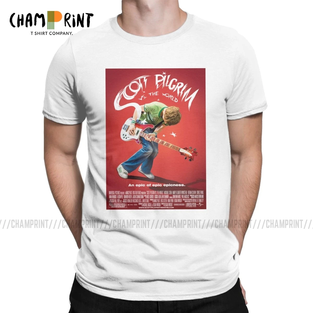 

Men Scott Pilgrim VS The World T Shirts Pure Cotton Clothing Funny Short Sleeve Crewneck Tee Shirt Printed T-Shirt