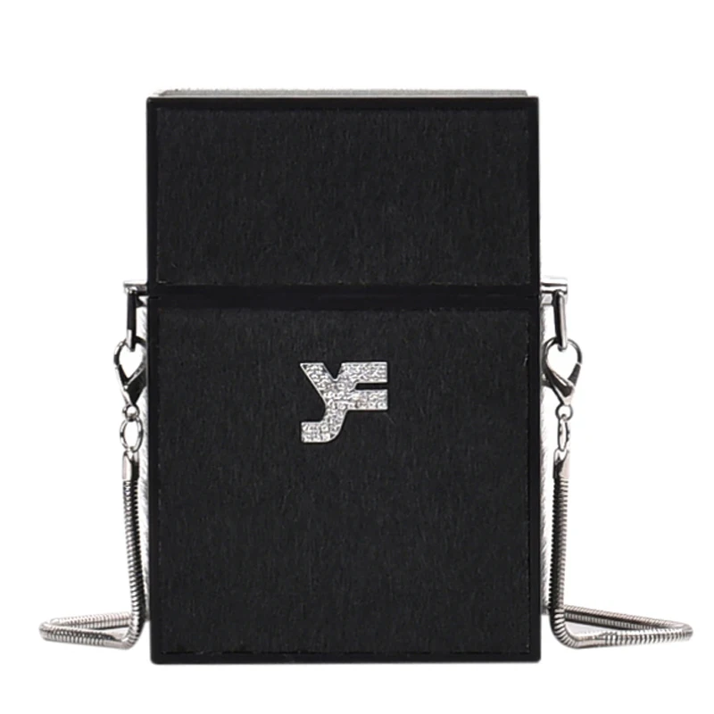 

iVog New Arrival Everyday Ladies Mini Shoulder Messenger Handbag Black louis PU Box Chain Hand Bags for Women 2019