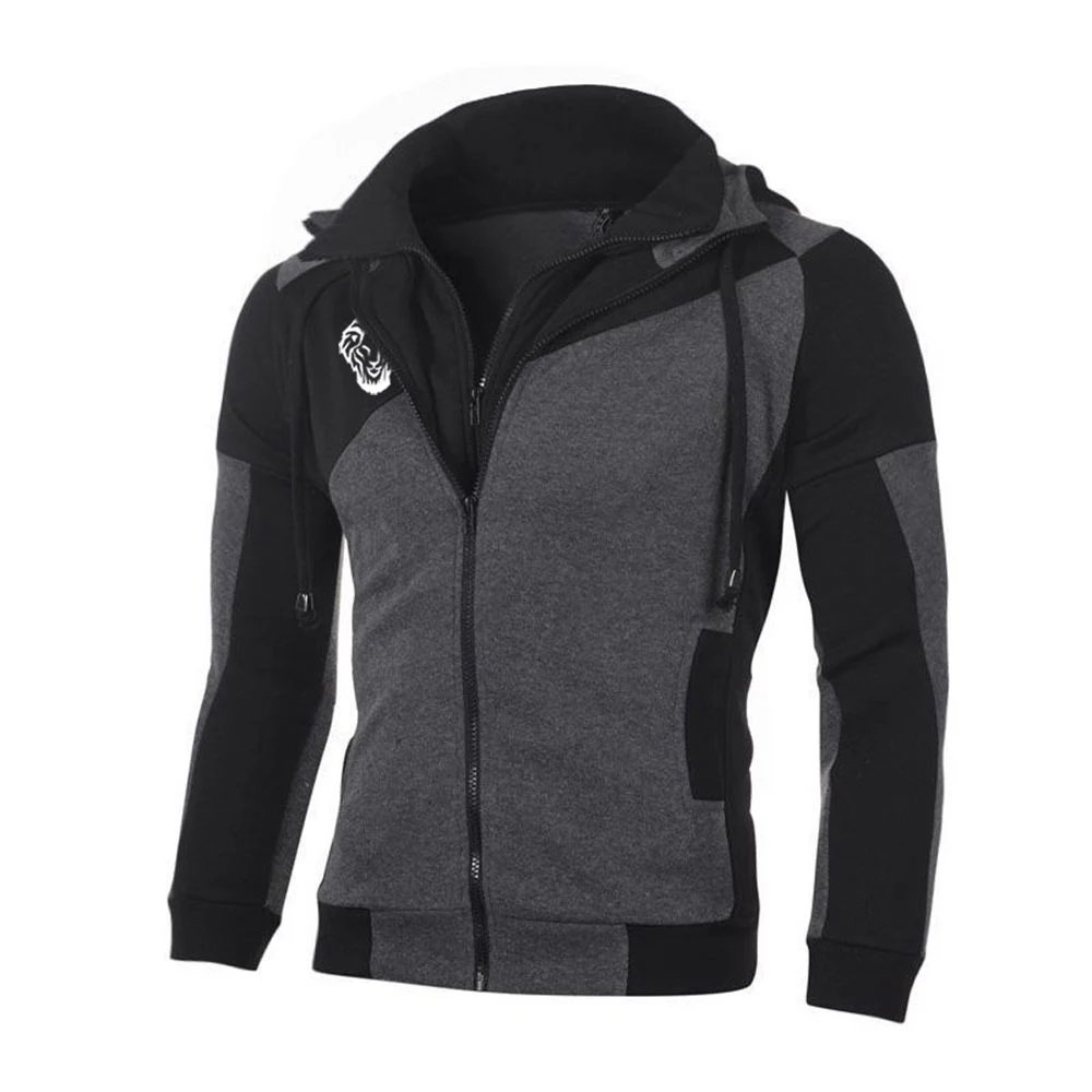 Cotton Zipper Fleece Hoodie Jacket for Men Spring