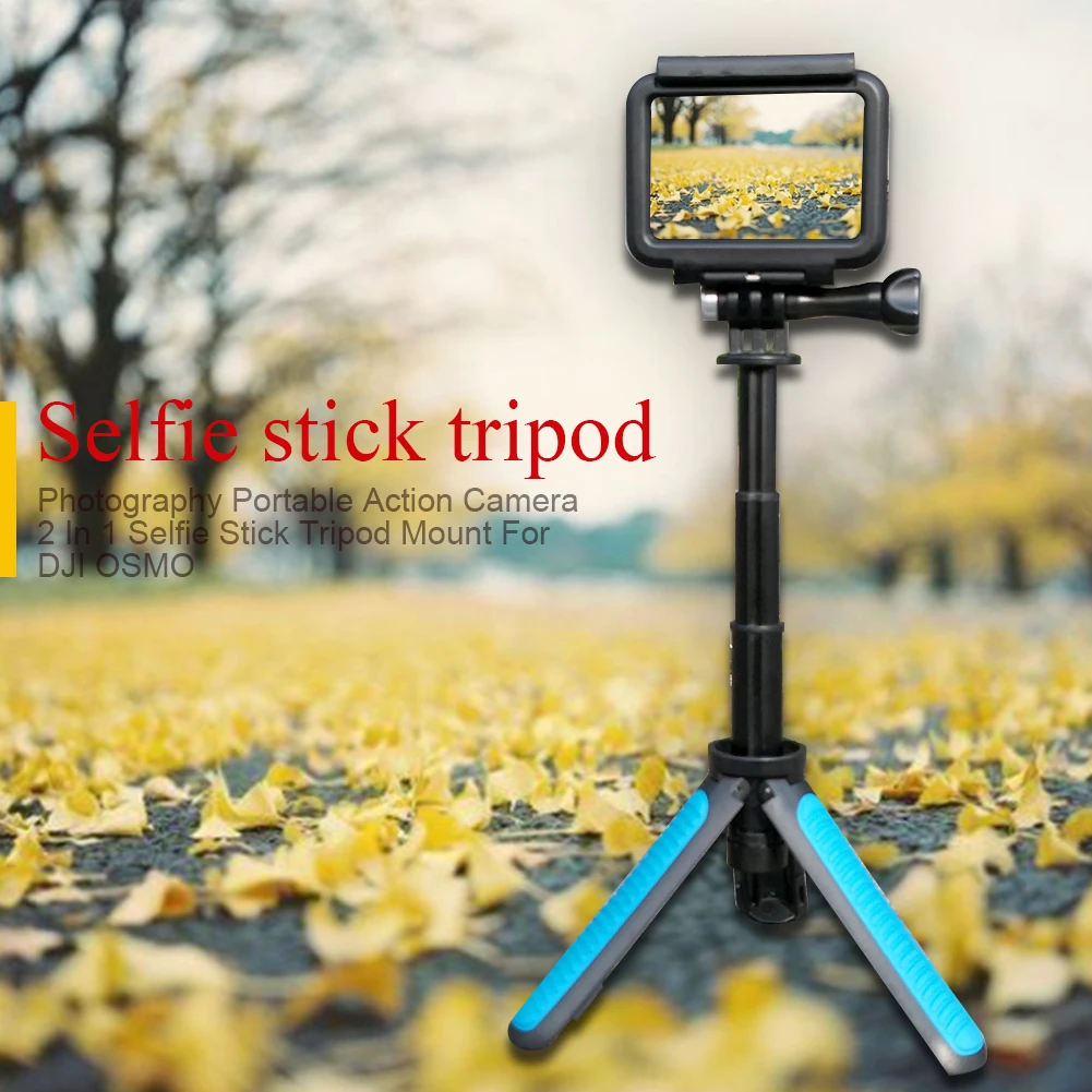 

Non Slip Handheld Portable 2 In 1 Action Camera Mini Accessories Tripod Mount Monopod Selfie Stick Outdoor Pole For DJI OSMO