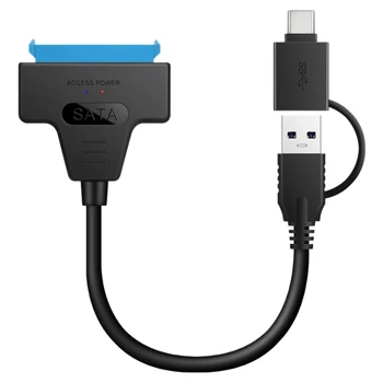 

USB Type-C 2-In-1 USB 3.0 to SATA 7+15 Pin Adapter Cable for 2.5 Inch HDD SSD