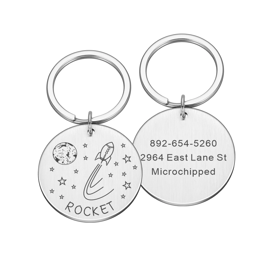 Anti-lost Pet Dog Name Tags Free Engraved Address Tags for Dogs Kitten Puppy Accessories Customizable Cat Necklace ID Nameplate 