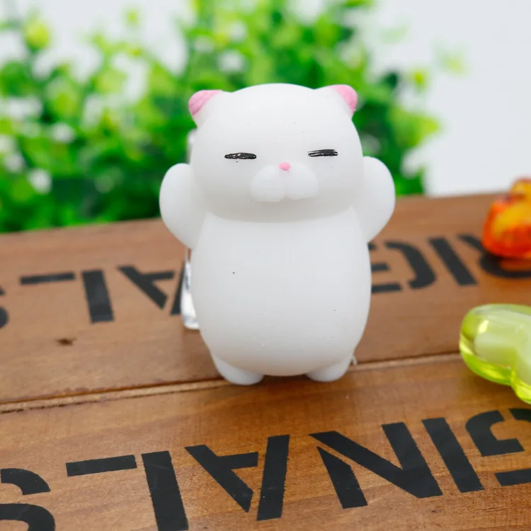 

1pcs Finger Toys Squishy Mini Kawaii Squeeze Stretchy Animal Healing Stress White Gray Cat Animals Anti-stress Hand Toys