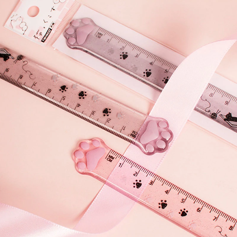 Regle Droite Patte De Chat Chat Mignon 1 Piece Dessin Amusant Kawaii Dessin Coreen Bureau Ecole Mesure Cadeau Aliexpress