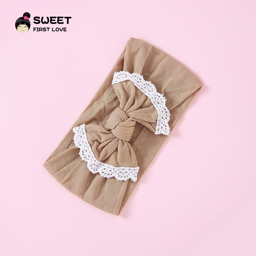 headband 29 1 шт., новинка, милые широкие нейлоновые повязки на голову с кружевной отделкой, нейлоновая повязка на голову с бантом, нейлоновые головные уборы с узлом, тюрбан, аксессуары для волос для девочек - Цвет: headband 29