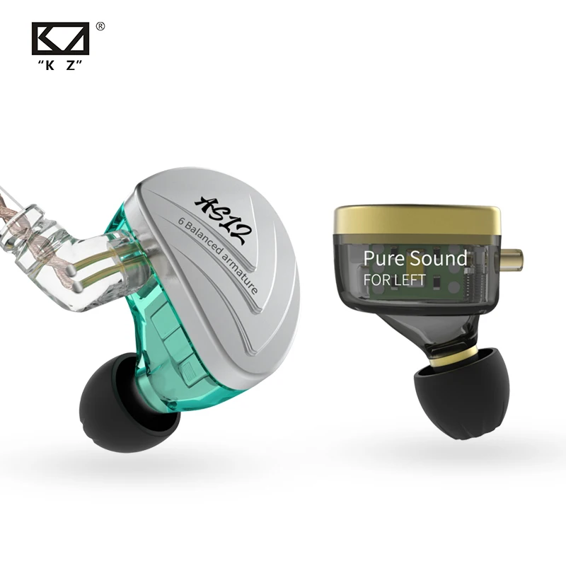 KZ AS12 6BA Drive Units In Ear Earphone 6 Balanced Armature HIFI Monitoring Headset Earbuds AS16 AS10 ZS10 CCA C16 | Электроника