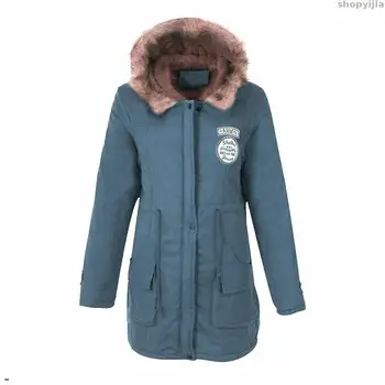 

New Coat Women's Warm Cotton Size Ladies Winter Long Coat Women Pink Red Parker Long Ladies Winter Coat Hooded Plus