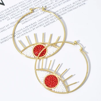 

Endless Story Round Drop Bohemian Evil Eye Earrings Trendy Crystal Miyuki Beads Women Lady Wedding Party Gift Fashion Accessory