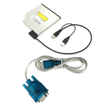 

2 Pcs Accessories: 1 Pcs USB to 9-Pin Serial Port Adapter & 1 Pcs SATA Cable USB 2.0 to 7+6 External Power for Laptop