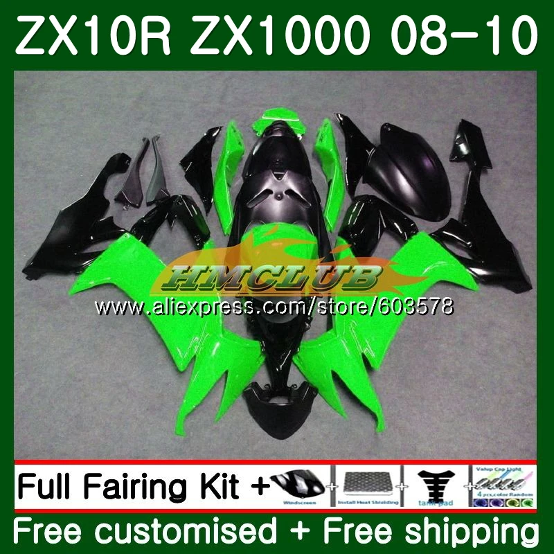 Корпус для KAWASAKI ZX1000C ZX-10R ZX10R 08 09 10 светильник зеленый 118CL. 59 ZX 10R 1000CC ZX1000 ZX 10 R 2008 2009 2010 обтекатели - Цвет: No. 1