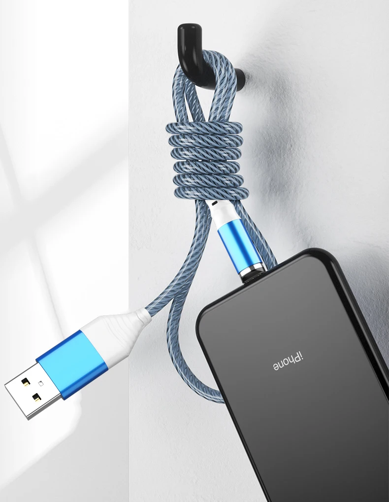Магнитный кабель 3A Micro usb type-C, зарядное устройство для iPhone XS X 8 7, для samsung huawei type-c, магнитный кабель для быстрой зарядки