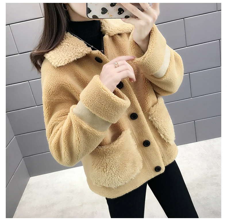 women's clothing winter outerwear coats new Dongkuan Dongdaemun lamb fur coat 1023