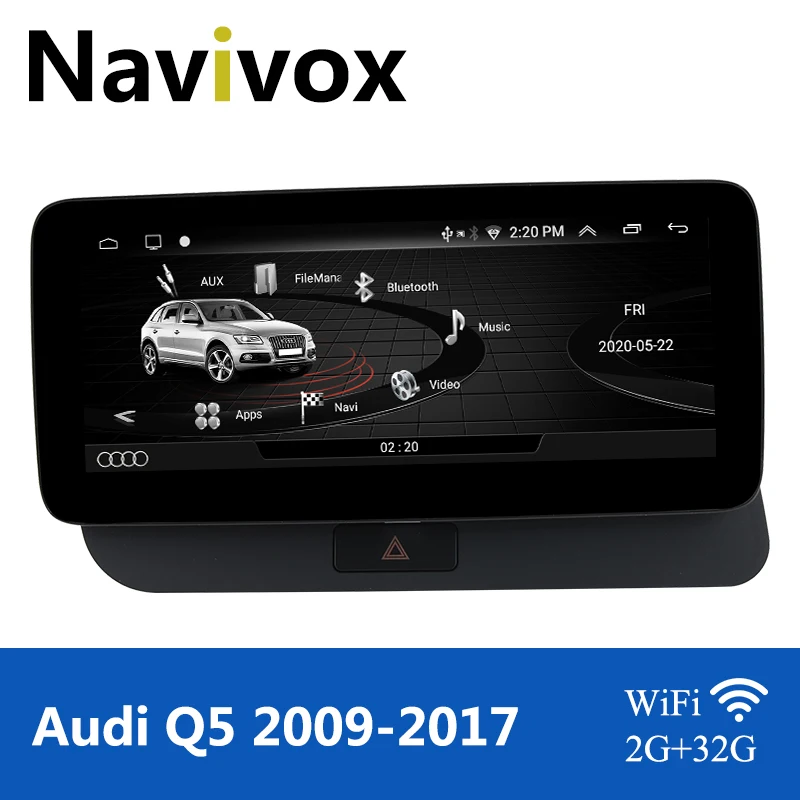 Navivox 10 25 &quotAndroid автомобильный стерео GPS Navi ForAudi Q5 2009-2017 2G + 32G RAM головный блок