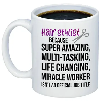 

Hairstylist Gifts Hair Stylist Miracle Worker Job Title Coffee Mug 11oz Cup