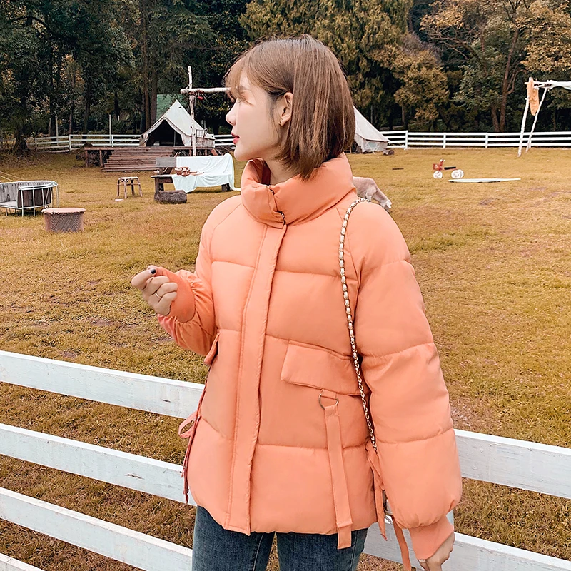 2020 Winter Coat Women Short Style Solid Oversized Womens Jacket Stand Collar Loose Cotton Padded Casual Plus Size Female Parka