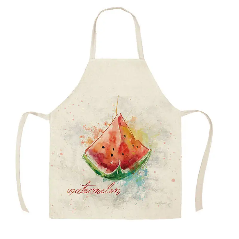 Lemons Fruit Pattern Water Color Art Kitchen Aprons for Woman Man Home Cooking Baking Shop Cleaning Cotton Linen Apron WQi875