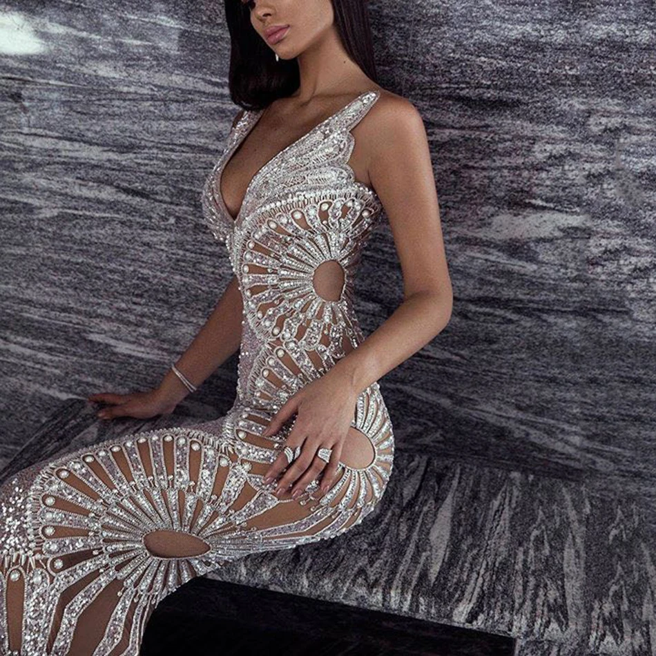 Women's Luxury Sexy Sleeveless V-neck Mesh
