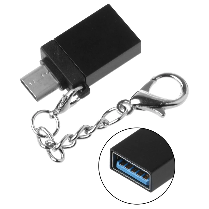 

Type C Male to USB 3.0 OTG Female With Keychain For Samsung S9 Huawei P10 P20 DXAC