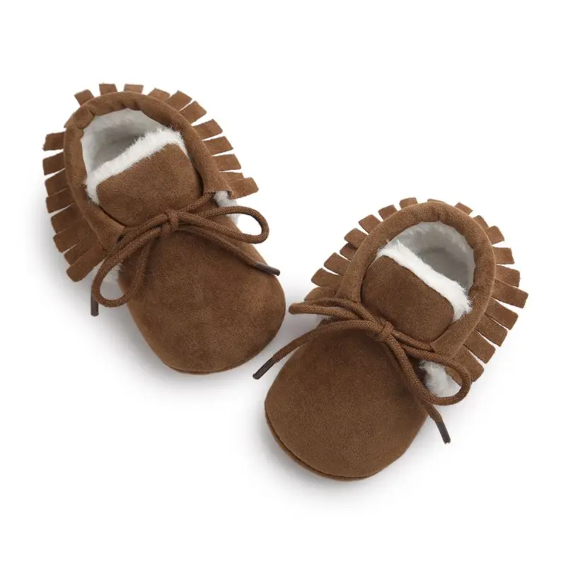 Детские мокасины младенческие мягкие Moccs обувь Bebe Первые ходунки бахрома подошва Нескользящая обувь для колыбельки из искусственной кожи