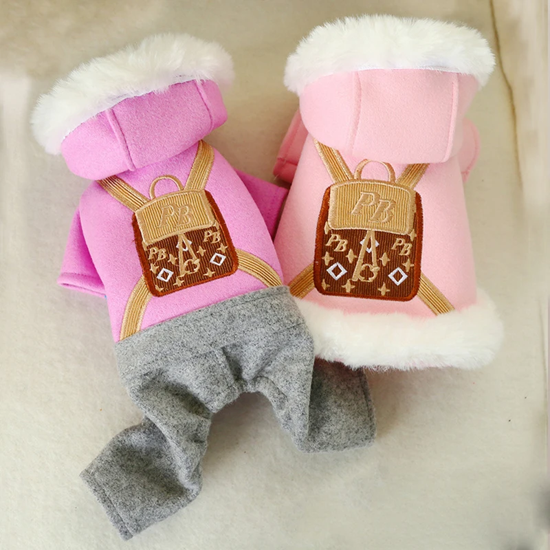 

Pet Dog clothes winter warm pet dog jackets coat puppy chihuahua for small dogs jumpsuit coats Four Legs cotton Dog Hoodie Cloth