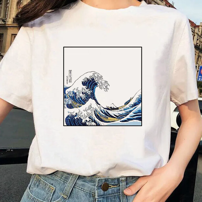 2020 The Great Wave of Aesthetic T-Shirt Women Tumblr 90s And So It Is Ocean Fashion Graphic Tee Cute Summer Tops Casual T Shirt 2020 The Great Wave of Aesthetic T-Shirt Women Tumblr 90s And So It Is Ocean Fashion Graphic Tee Cute Summer Tops Casual T Shirt