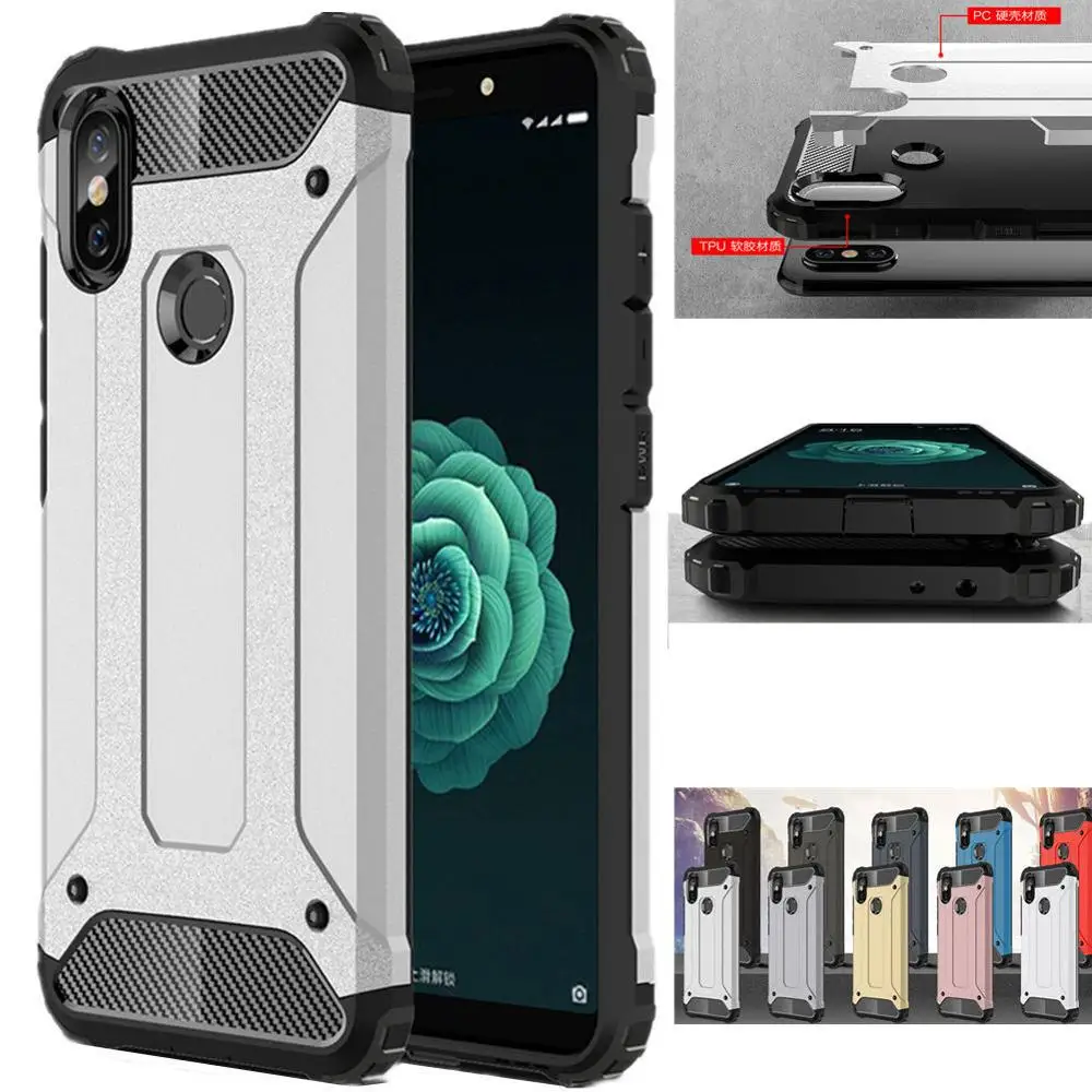 For Xiaomi 6X 5X A1 A2 Mi 5 5S PLUS Case Hybrid Armor Hard Phone Shockproof Cases 8 8se Lite 9 se Cover | Мобильные телефоны и