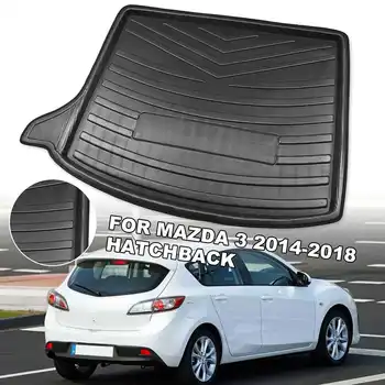 

Car Rear Trunk Cargo Liner Boot Tray Cover Matt Mat Floor Carpet Kick Pad For Mazda 3 2014 2015 2016 2017 2018 hatchback