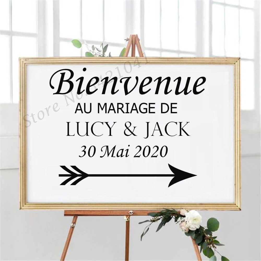 

French Vinyl Stickers for Wedding Signs Wedding Welcome Sign Vinyl Decal Special Day Wedding Decoration Name Decals