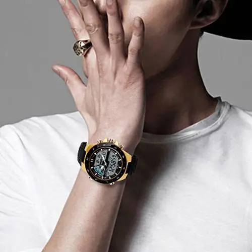 

Men Wrist Watch Waterproof Clock Waterproof Sport Digital Analog Dual Time Alarm Date Chronograph Wrist Watch