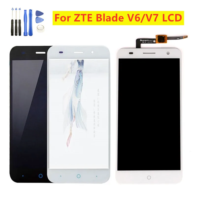 5," для zte Blade Z7 X7 V6 ЖК-дисплей с рамкой D6 T660 T663 замена экрана для zte Blade V6 ЖК-дисплей сенсорный экран в сборе