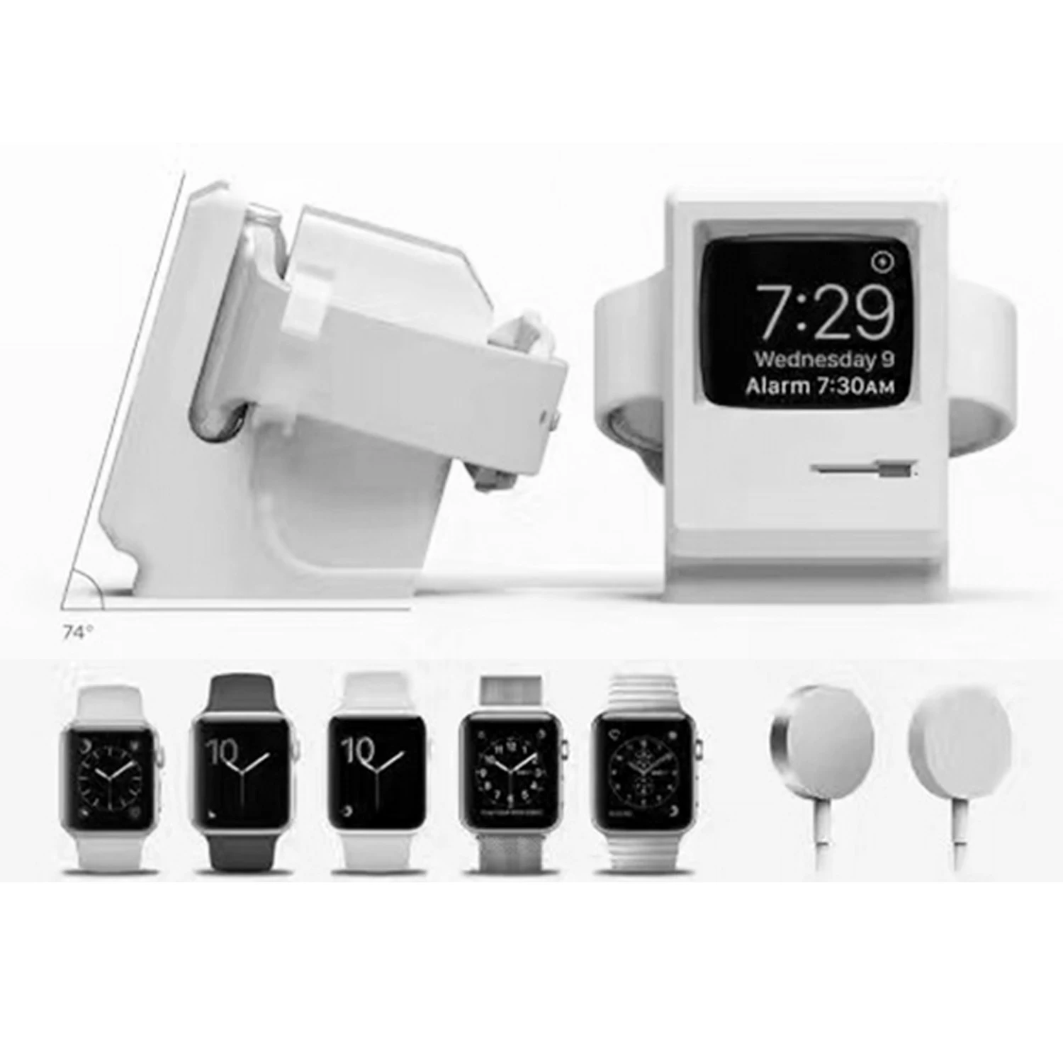 

Besegad Classic Retro Silicone Charger Charging Bracket Stand Holder for Apple Watch iWatch Series 1 2 3 Sport Edition 38mm 42mm